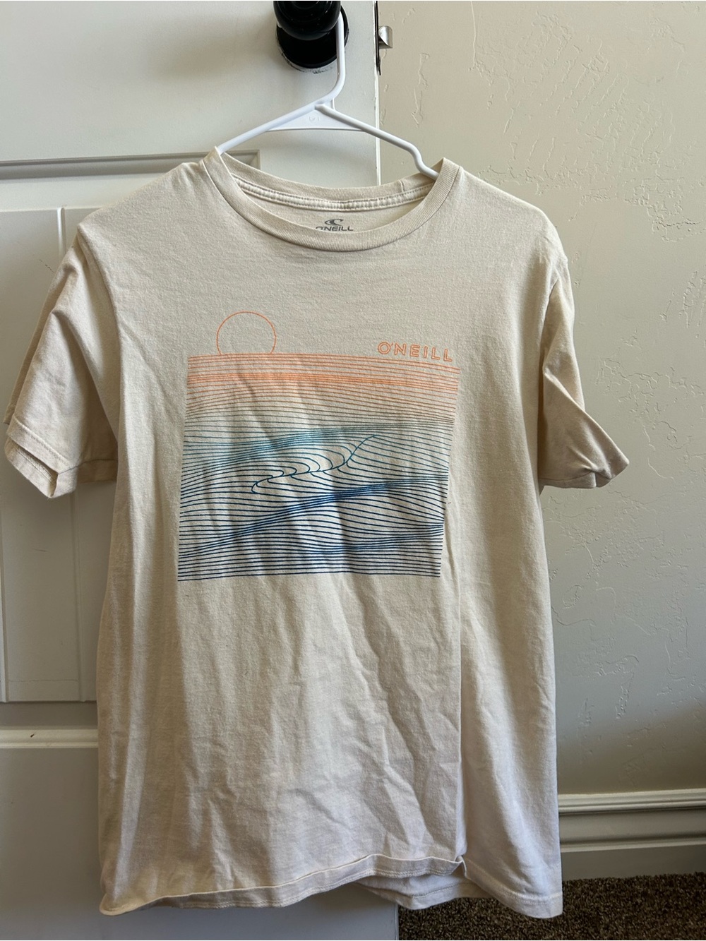 O'Neill Cream Short-Sleeve Graphic Tee with Sunset Lines